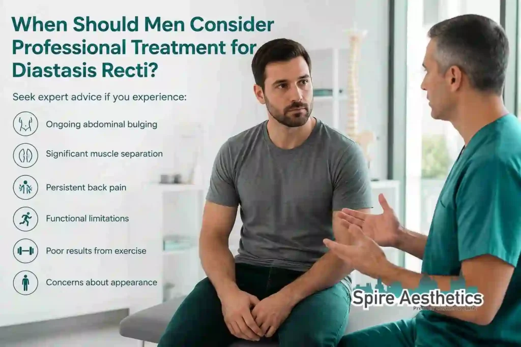 When Should Men Consider Professional Treatment for Diastasis Recti Hayes?